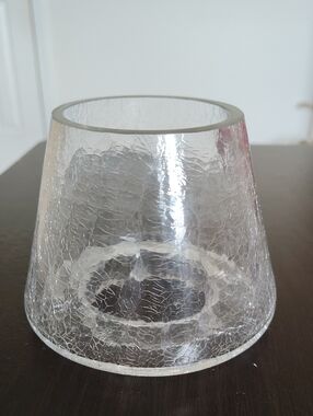 Home Interiors Clear Crackle Glass Votive